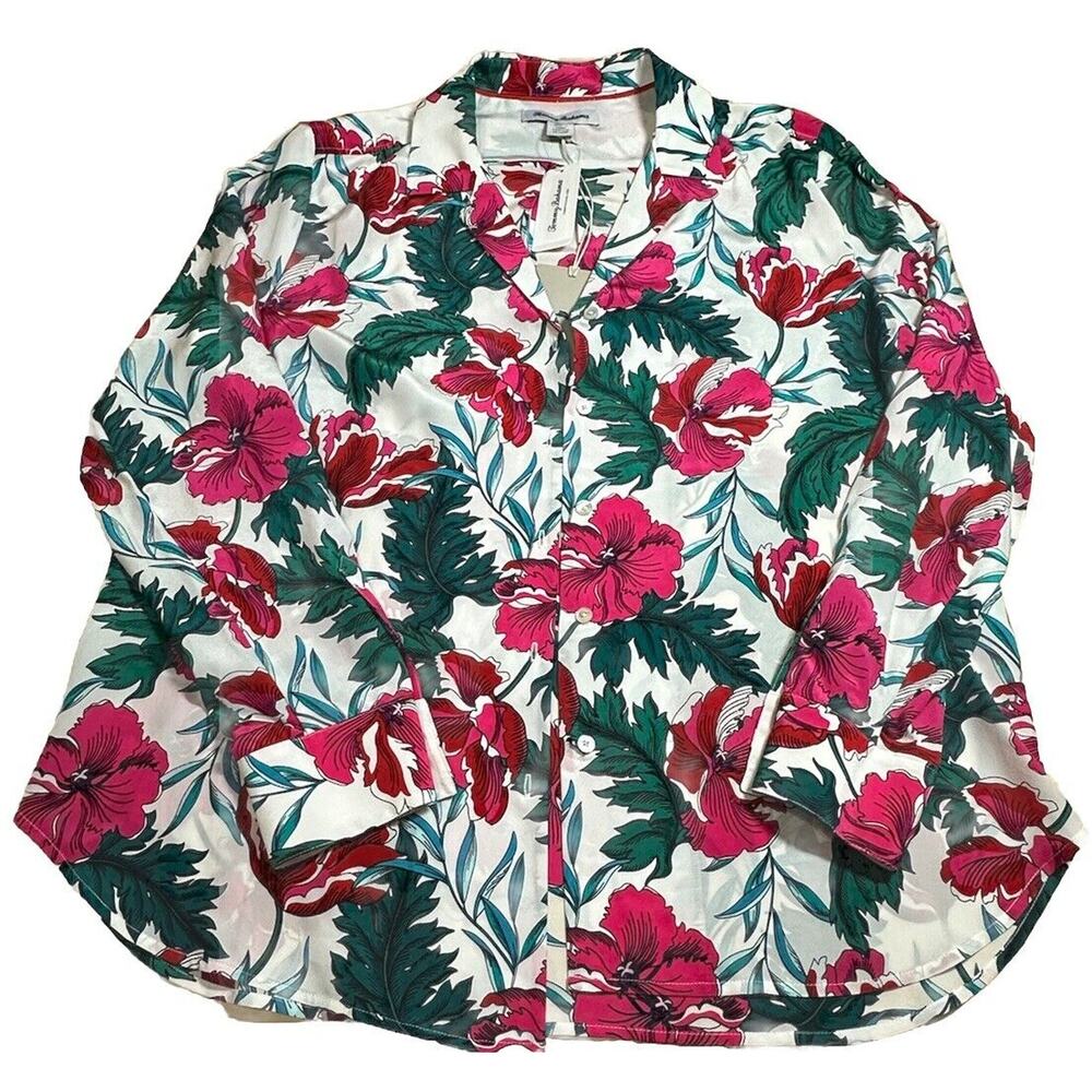 Tommy Bahama Colorful Floral Button Shirt Long Sleeve Size S/P NWT $188 100%Silk